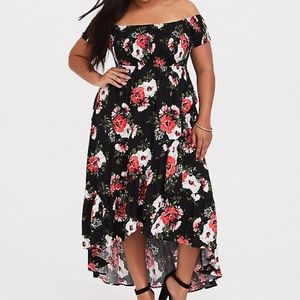 Adorable Smocked Off The Shoulder Maxi Dress